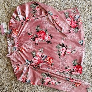Velour Pink Floral Top